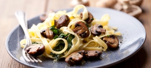 Pasta con champi&ntilde;ones