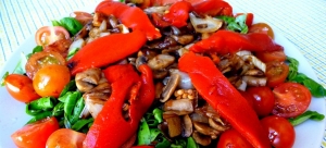 Ensalada templada de champi&ntilde;ones